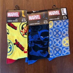Marvel X-Men Crew Socks - Yellow, Black, Blue